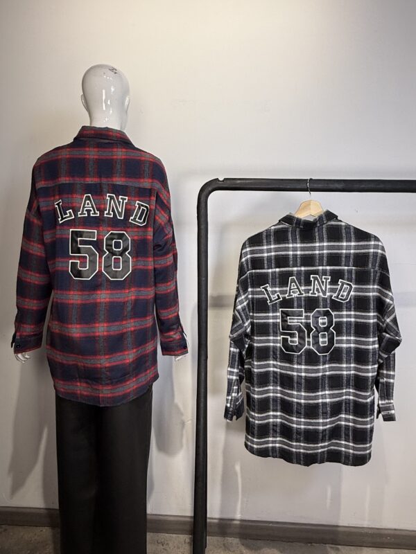 Camisa Oversize Cuadros Estilo Leñador con Detalle Numérico
