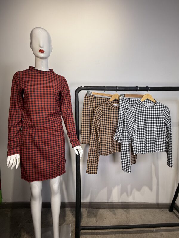 Conjunto Crop Top y Minifalda a Cuadros Vichy