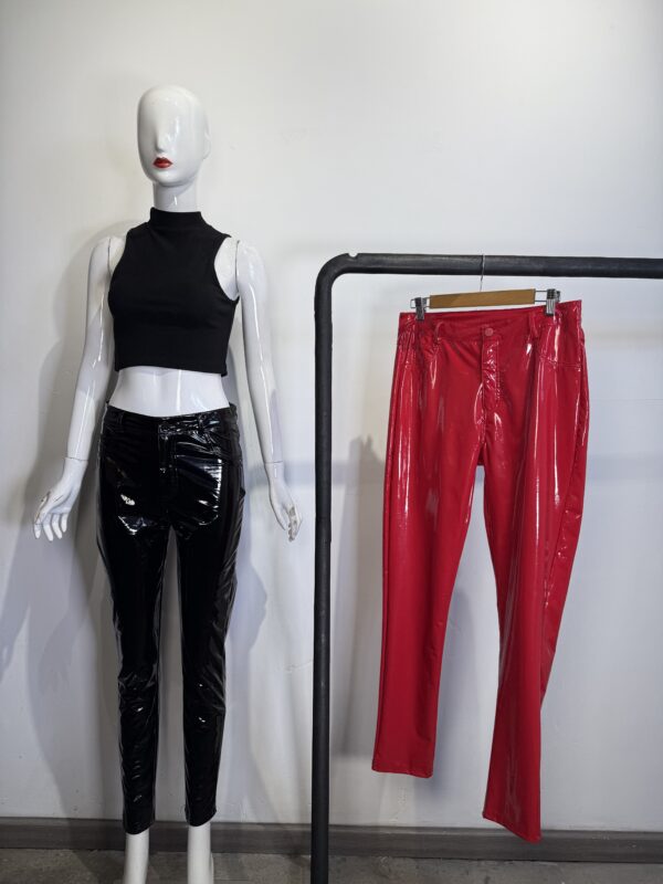 Pantalones Efecto Piel Brillo