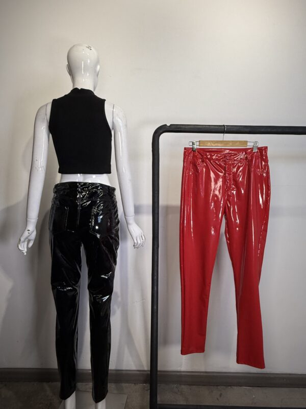 Pantalones Efecto Piel Brillo