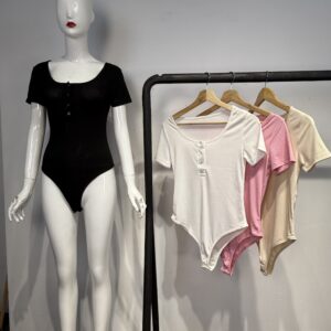 Body de Manga Corta con Botones Frontales