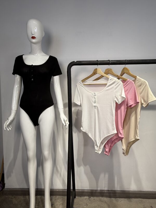 Body de Manga Corta con Botones Frontales