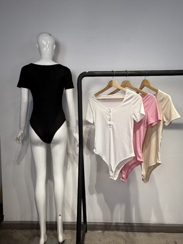 Body de Manga Corta con Botones Frontales