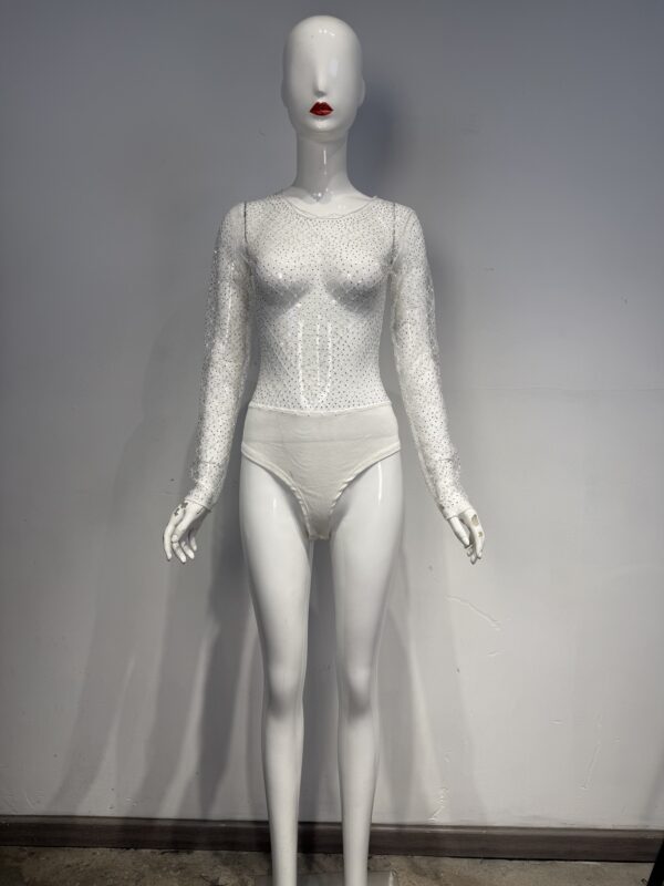 Body de Malla Transparente con Brillos