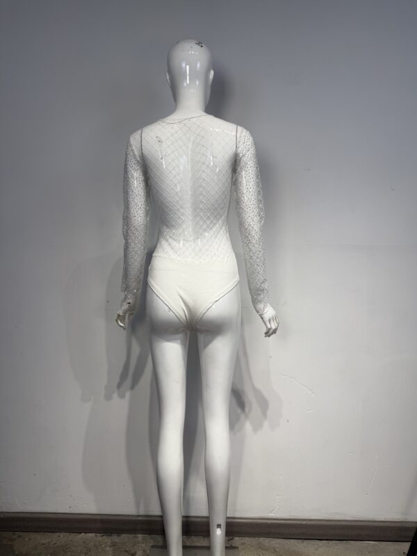Body de Malla Transparente con Brillos